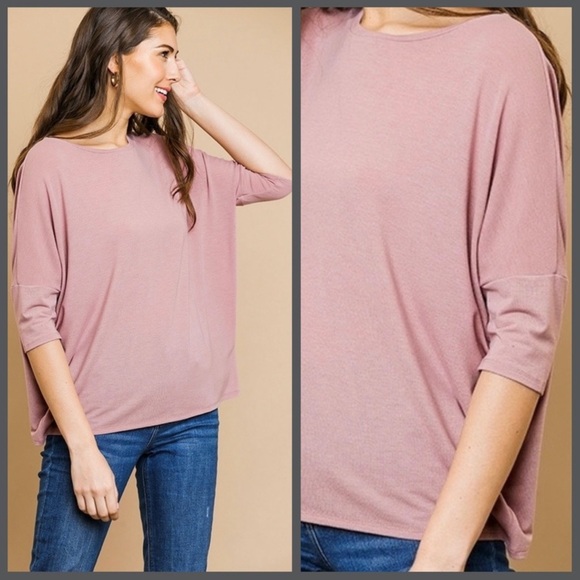 BNWT Umgee 3/4 Sleeve Top w/Tulip back & Drop Shoulders - Picture 6 of 11